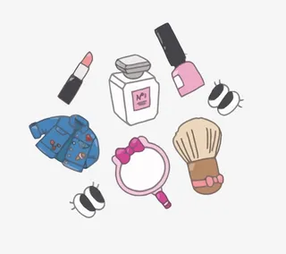 矢量卡通化妆品免抠