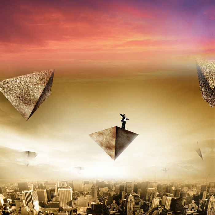 淘宝简约建筑扁平几何主图背景素材高清