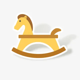 小清新儿童乐园六一节促销海木马免抠