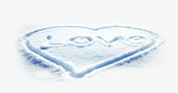 心形雪地素材免抠