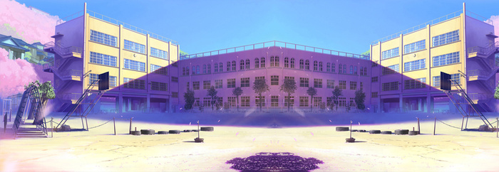 动漫学校清新背景banner高清