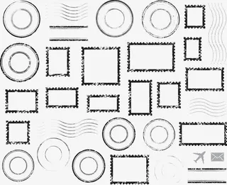涂鸦怀旧邮戳印章免抠