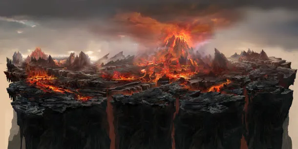 魔幻火焰山碎石海报背景