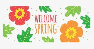 可爱花朵迎接春天免抠