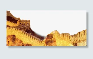 摄影长城建党节日风景免抠