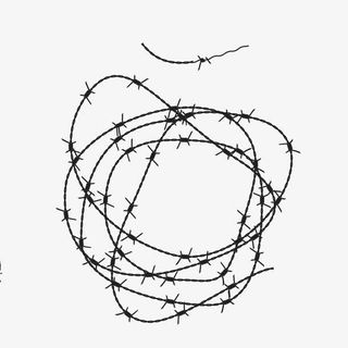 简单乱的铁丝荆条免抠