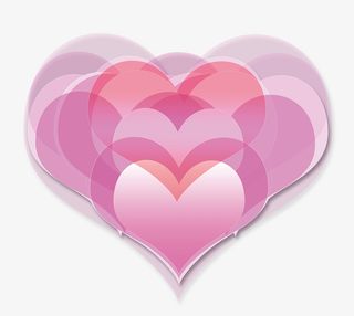 红色梦幻爱心免抠