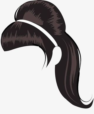 矢量女士马尾长发造型免抠
