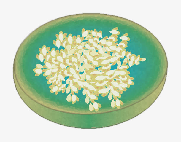 一碟金桂花瓣矢量免抠