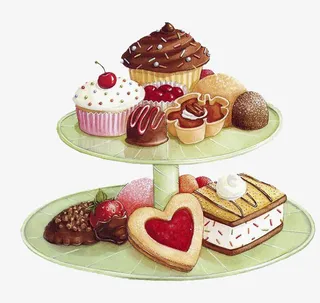 手绘糕点点心免抠