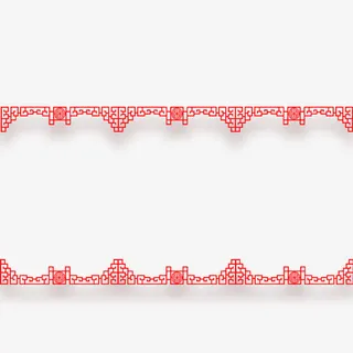 红色花架式装饰边框免抠