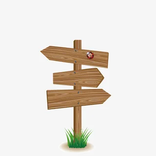 木牌箭头指示标志免抠