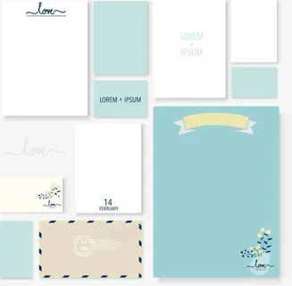 扁平化情人节信纸免抠 扁平化情人节信纸免抠