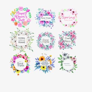 春天的素材水印免抠