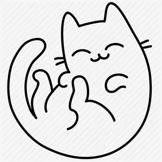 手绘创意合成开心的小猫咪免抠