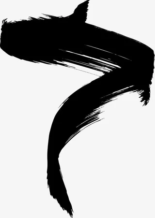 旋转毛笔笔刷图免抠