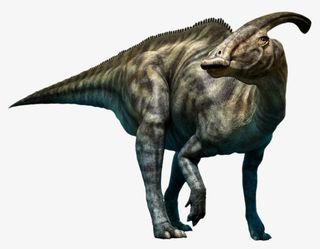 黑色斑点的副栉龙灭绝生物实物免抠