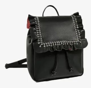 zara荷叶边真皮背包免抠