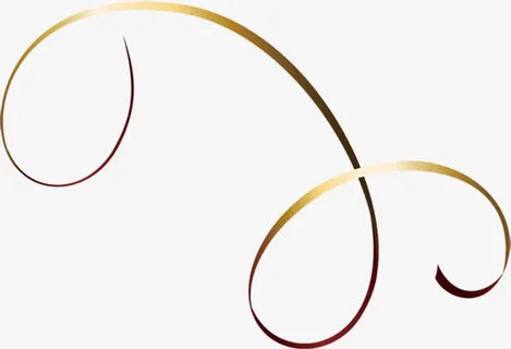 金色线条美容院宣传免抠