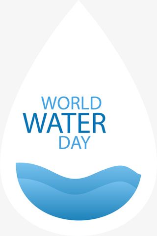 世界水日白色水滴免抠