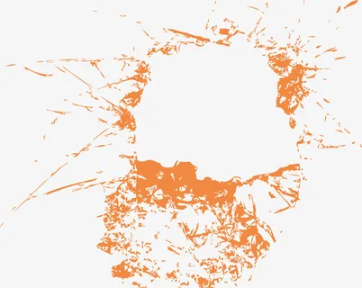 黄色的水墨裂纹笔刷免抠