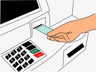 手绘取票机免抠