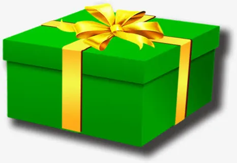 绿色扁平风格礼盒包装免抠