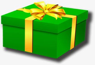 绿色扁平风格礼盒包装免抠