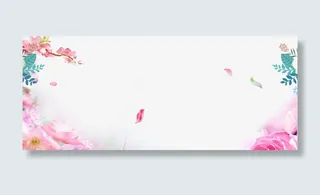 粉色美丽春季花枝框架免抠