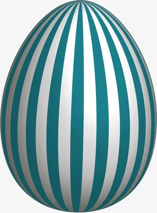 卡通精美复古节日彩蛋线条斑马线免抠