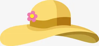 可爱卡通遮阳草帽免抠