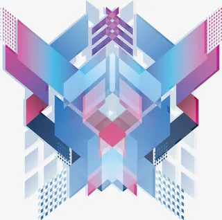 彩色几何图形花纹免抠