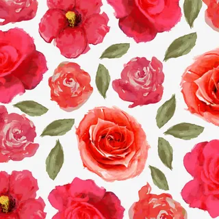 矢量水粉玫瑰花免抠