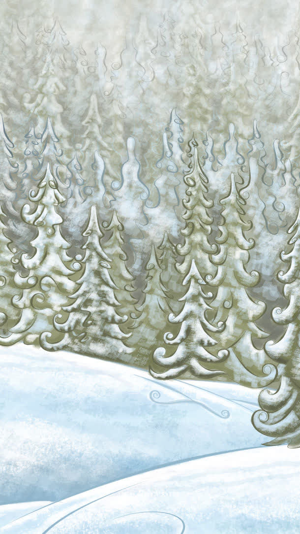 雪地松针树免抠