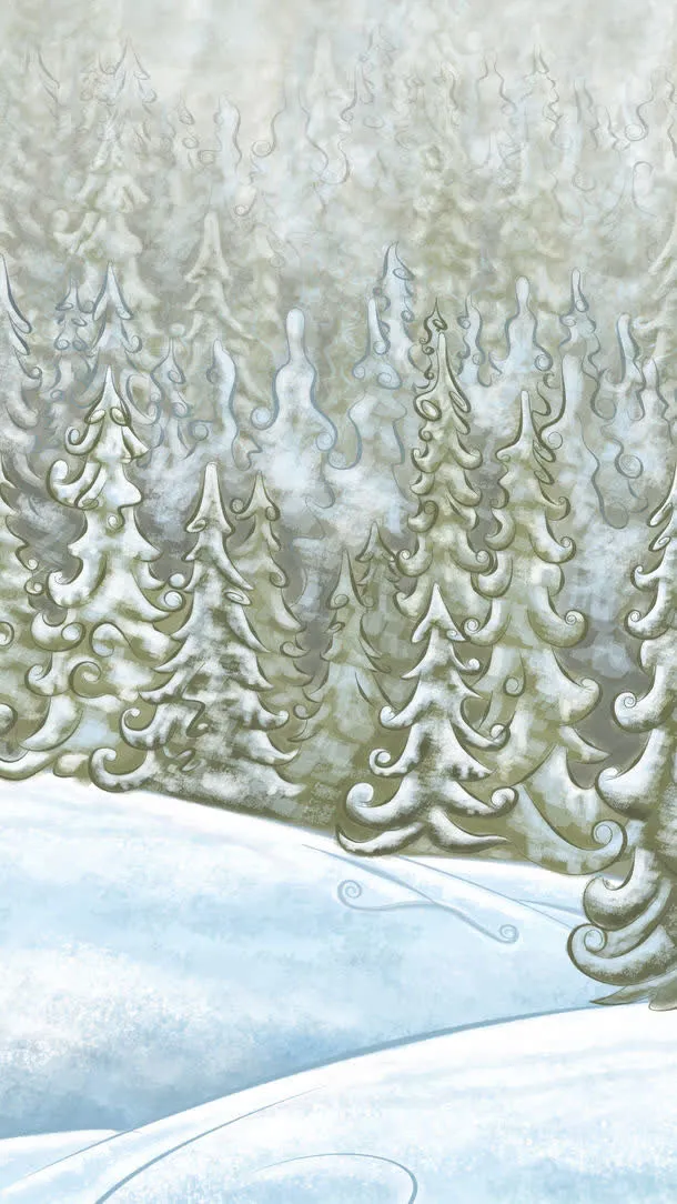 雪地松针树免抠