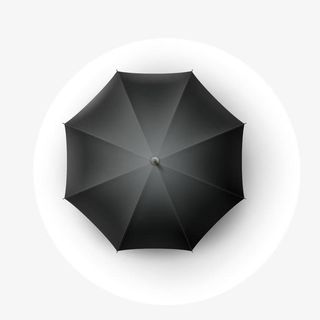 黑色伞面遮阳伞免抠