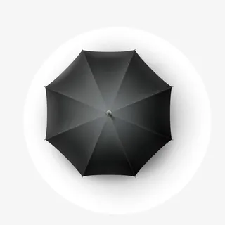 黑色伞面遮阳伞免抠