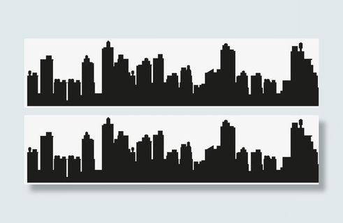 城市楼群剪影矢量素材免抠