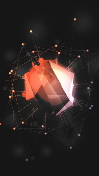 红色立体几何H5背景高清