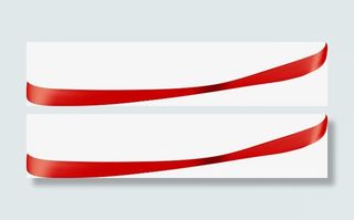 红色丝带长形丝带618年中大促免抠