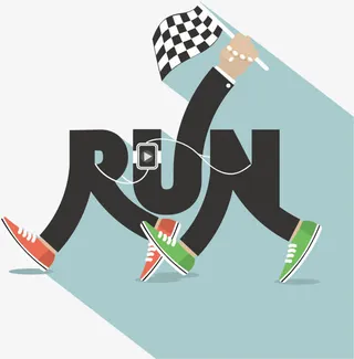 创意跑步艺术字矢量素材免抠