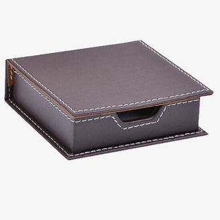 棕色皮革名片收纳名片盒名片架名免抠