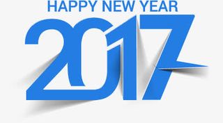 蓝色2017艺术字体免抠