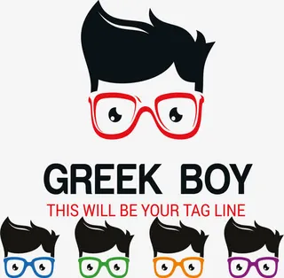 眼镜男孩标志免抠