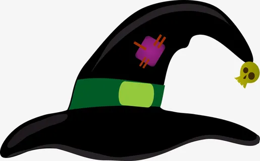 黑色卡通巫师帽免抠