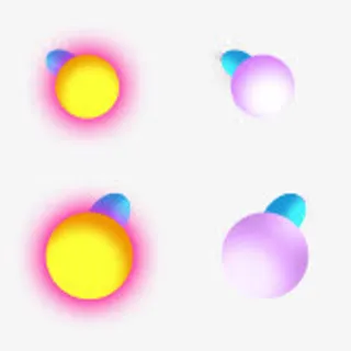 创意光效合成紫色黄色免抠