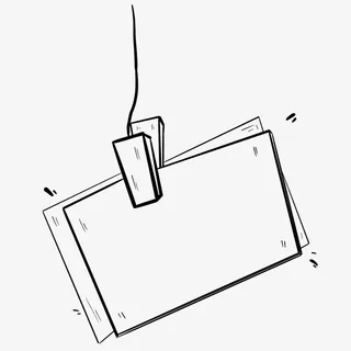 黑白涂鸦提示框免抠