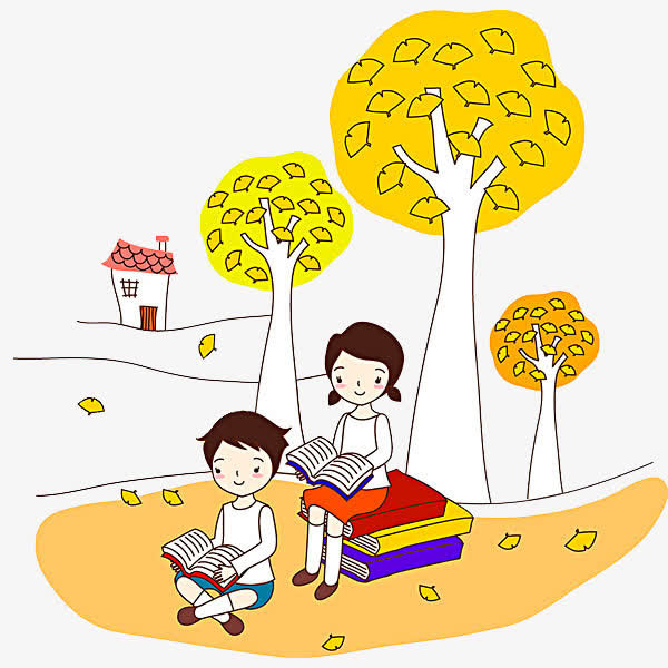 读书的孩子免抠