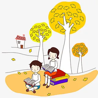 读书的孩子免抠