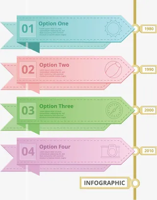 矢量PPT分类标签丝带免抠